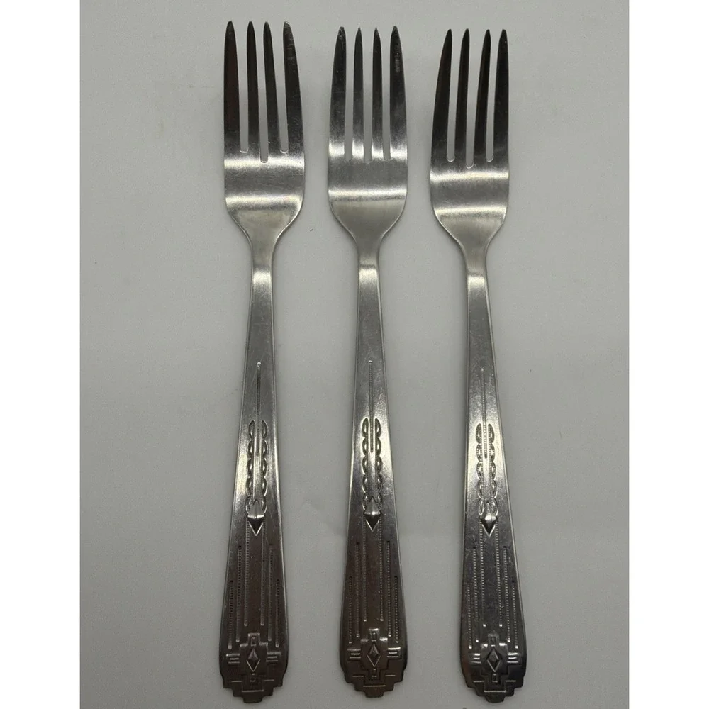 Zia International INSZIA1 Dinner Fork 1847 Rogers Brothers Stainless Steel 3 Lot
